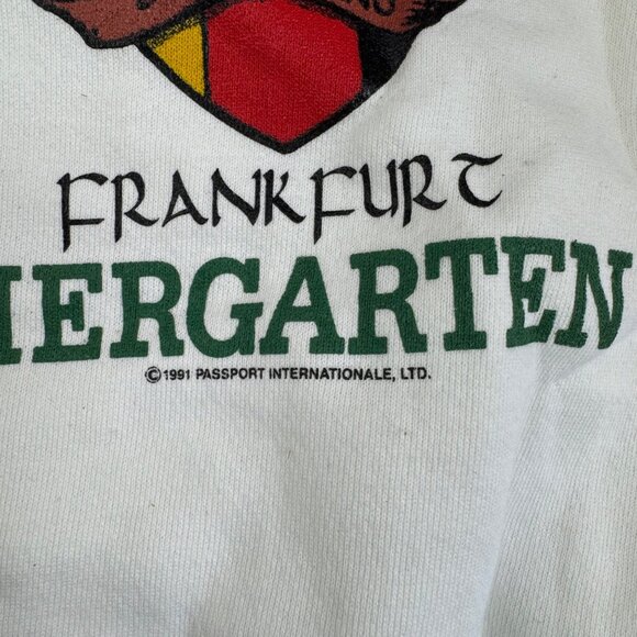 90s MOYERS' Biergarten Deutschland White Sweatshirt Beer & Schnaps Size L - Picture 5 of 10